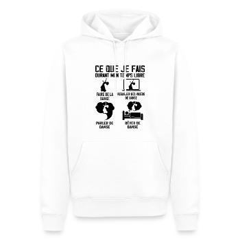 Ce que je fais durant mon temps libre danse - Sweat à capuche Premium bio Homme - blanc - Devant - Nico (187cm)