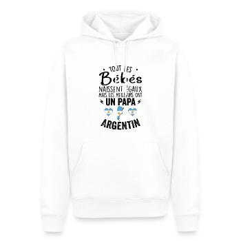 Bébés égaux meilleurs ont un papa Argentin - Sweat à capuche Premium bio Homme - blanc - Devant - Nico (187cm)
