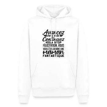 Femme Humour Super Cadeau Pour Maman Marrant Fille - Sweat à capuche Premium bio Homme - blanc - Devant - Nico (187cm)