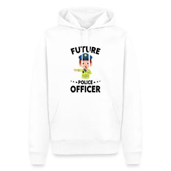 Bureau de Police des Policiers - Sweat à capuche Premium bio Homme - blanc - Devant - Nico (187cm)