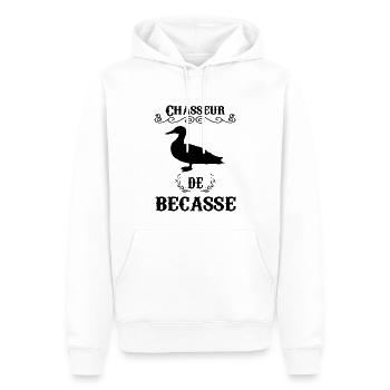 Chasseur De Bécasse - Sweat à capuche Premium bio Homme - blanc - Devant - Nico (187cm)