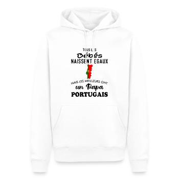 Bessere gleichberechtigte Babys haben einen portugiesischen Vater - Männer Premium Bio Hoodie - Weiß - Vorne - Nico (187cm)