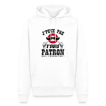 Ich kann nicht, ich bin ein Chef - Männer Premium Bio Hoodie - Weiß - Vorne - Nico (187cm)