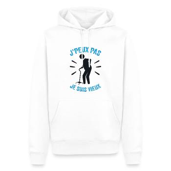 Ich kann nicht, ich bin alt - Männer Premium Bio Hoodie - Weiß - Vorne - Nico (187cm)