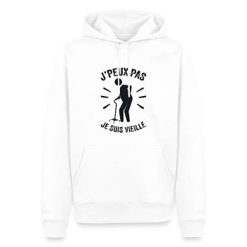 Ich kann nicht, ich bin alt - Männer Premium Bio Hoodie - Weiß - Vorne - Nico (187cm)