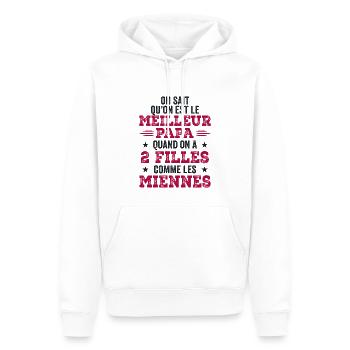 Best Dad of Two Girls - Men’s Premium Organic Hoodie - white - Front - Nico (187cm)