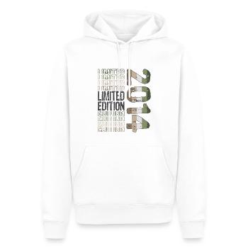 Edition Limitée Depuis 2014 Anniversaire Millésime 2014 - Sweat à capuche Premium bio Homme - blanc - Devant - Nico (187cm)