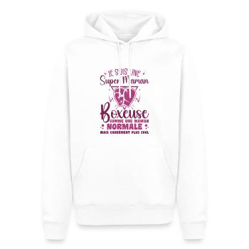 Maman Boxeuse Comme Maman Normale Mais Plus Cool - Sweat à capuche Premium bio Homme - blanc - Devant - Nico (187cm)