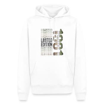 Edition limitée depuis 1981 Anniversaire Millésime 1981 - Sweat à capuche Premium bio Homme - blanc - Devant - Nico (187cm)