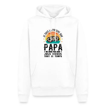 Ein Beweis dafür, dass Papa keine Videospiele spielt - Männer Premium Bio Hoodie - Weiß - Vorne - Nico (187cm)