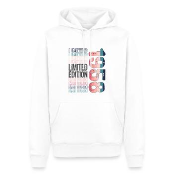Edition limitée depuis 1958 Anniversaire Millésime 1958 - Sweat à capuche Premium bio Homme - blanc - Devant - Nico (187cm)