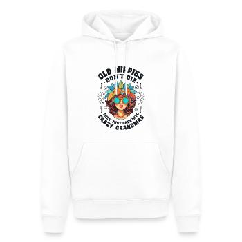 Alte Hippies sterben nicht zu verrückten Omas - Männer Premium Bio Hoodie - Weiß - Vorne - Nico (187cm)
