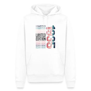 Edition limitée depuis 1935 Anniversaire Millésime 1935 - Sweat à capuche Premium bio Homme - blanc - Devant - Nico (187cm)
