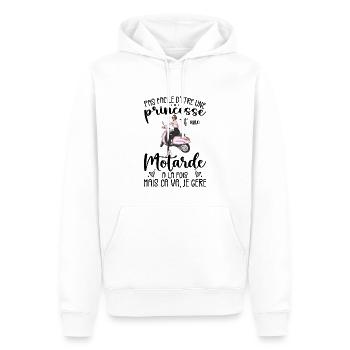 Princesse Et Motarde À La Fois Idée Cadeau Moto - Sweat à capuche Premium bio Homme - blanc - Devant - Nico (187cm)