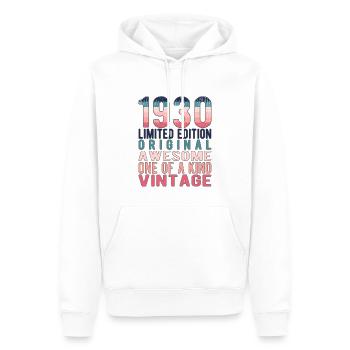 Édition limitée depuis 1930 anniversaire Vintage des années 1930 - Sweat à capuche Premium bio Homme - blanc - Devant - Nico (187cm)