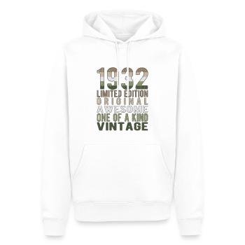 Edition limitée depuis 1932 Anniversaire Millésime 1932 - Sweat à capuche Premium bio Homme - blanc - Devant - Nico (187cm)