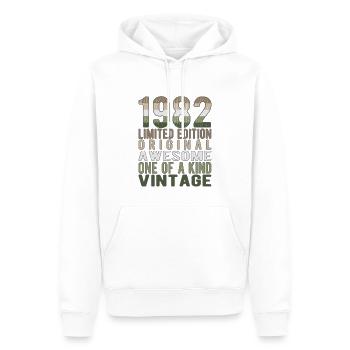 Edition limitée depuis 1982 Anniversaire Millésime 1982 - Sweat à capuche Premium bio Homme - blanc - Devant - Nico (187cm)