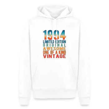 Limited Edition Since 1994 Birthday Vintage 1994 - Men’s Premium Organic Hoodie - white - Front - Nico (187cm)