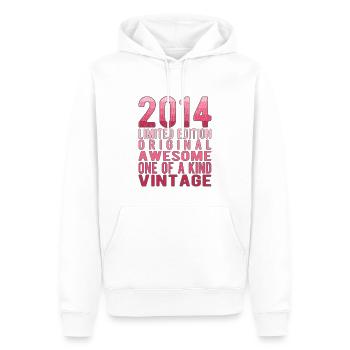 Limited Edition Since 2014 Birthday Vintage 2014 - Men’s Premium Organic Hoodie - white - Front - Nico (187cm)