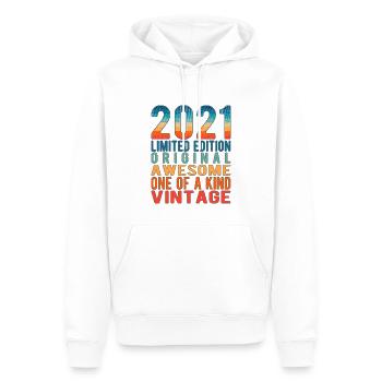 Limited Edition Since 2021 Birthday Vintage 2021 - Men’s Premium Organic Hoodie - white - Front - Nico (187cm)