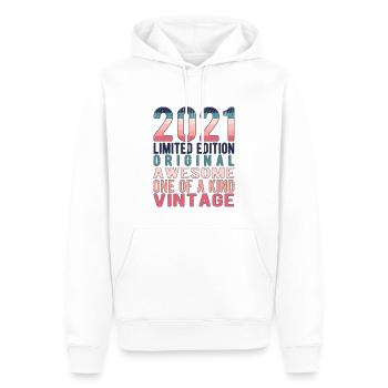 Limited Edition Since 2021 Birthday Vintage 2021 - Men’s Premium Organic Hoodie - white - Front - Nico (187cm)