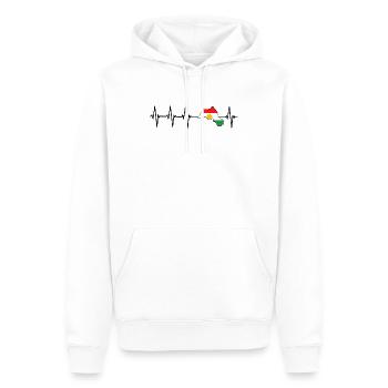 Kurdish Heartbeat I Love Kurdistan Heartbeat - Men’s Premium Organic Hoodie - white - Front - Nico (187cm)