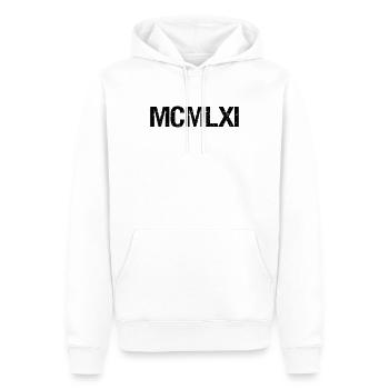 Birthday 1961 as Roman number - in all colors - Men’s Premium Organic Hoodie - white - Front - Nico (187cm)