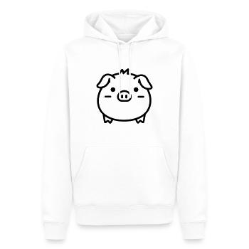 cochon - Sweat à capuche Premium bio Homme - blanc - Devant - Nico (187cm)