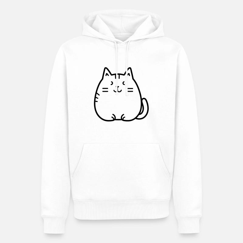 chat - Sweat à capuche Premium bio Homme - blanc