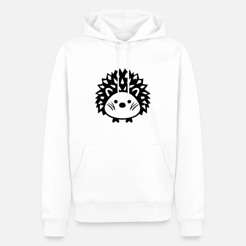 Igel - Männer Premium Bio Hoodie - Weiß