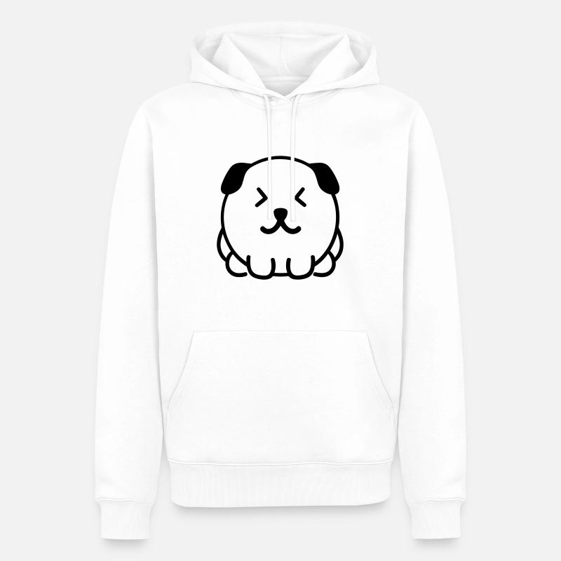 Chien - Sweat à capuche Premium bio Homme - blanc