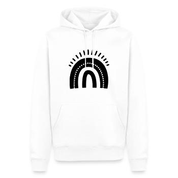 Arc en ciel - Sweat à capuche Premium bio Homme - blanc - Devant - Nico (187cm)
