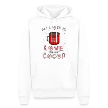 Valentines Day Love and Hot Cocoa - Men’s Premium Organic Hoodie - white - Front - Nico (187cm)