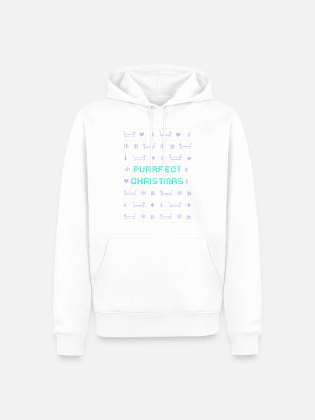 Purrfect Christmas ugly xmas neon colors - Männer Premium Bio Hoodie - Weiß
