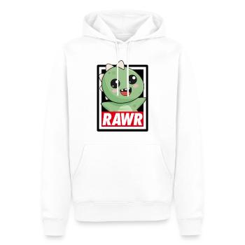 Dinosaure Rawr - Sweat à capuche Premium bio Homme - blanc - Devant - Nico (187cm)