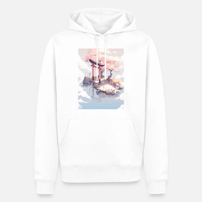 Cutee Cherry Tori - Sweat à capuche Premium bio Homme - blanc