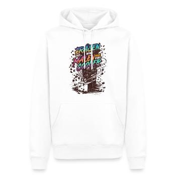 Milling is like painting, only much cooler - Men’s Premium Organic Hoodie - white - Front - Nico (187cm)
