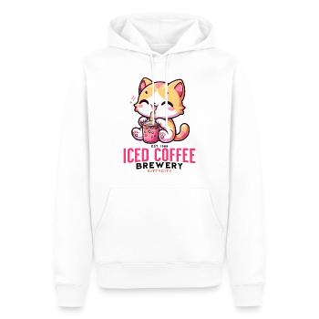 Sommer Eiskaffee Katzen Kawaii kitten Iced coffee - Männer Premium Bio Hoodie - Weiß - Vorne - Nico (187cm)