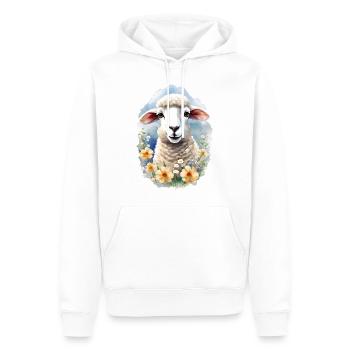 Schaf Aquarell niedlich Schäfer Geschenk - Männer Premium Bio Hoodie - Weiß - Vorne - Nico (187cm)