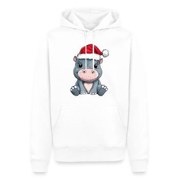 Nilpferd Weihnachten Süß Niedlich Weihnachtlich - Männer Premium Bio Hoodie - Weiß - Vorne - Nico (187cm)