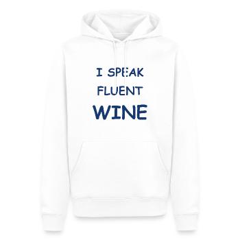 I speak fluent wine - Sweat à capuche Premium bio Homme - blanc - Devant - Nico (187cm)