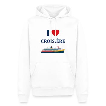 I love Croisière - Sweat à capuche Premium bio Homme - blanc - Devant - Nico (187cm)