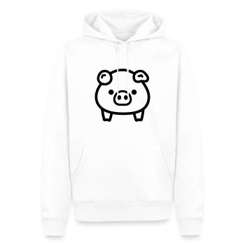 cochon - Sweat à capuche Premium bio Homme - blanc - Devant - Nico (187cm)