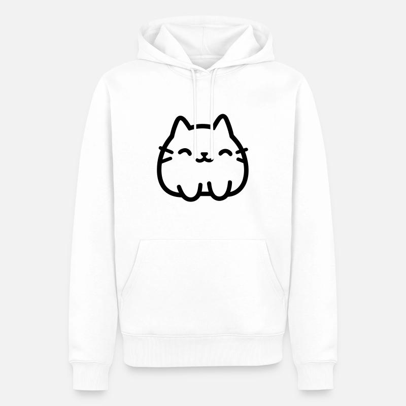 Katze - Männer Premium Bio Hoodie - Weiß