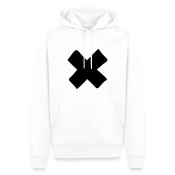 Cross Emoji Sketch Dessin Noir - Sweat à capuche Premium bio Homme - blanc - Devant - Nico (187cm)