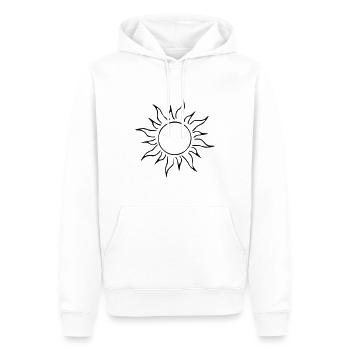 Sonne Zeichnung Natur Skizze schwarz - Männer Premium Bio Hoodie - Weiß - Vorne - Nico (187cm)