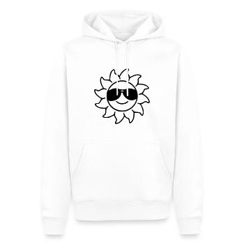 Sonne Zeichnung Natur Skizze schwarz - Männer Premium Bio Hoodie - Weiß - Vorne - Nico (187cm)