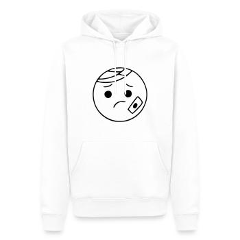 Emoji sketch blesse noir - Sweat à capuche Premium bio Homme - blanc - Devant - Nico (187cm)