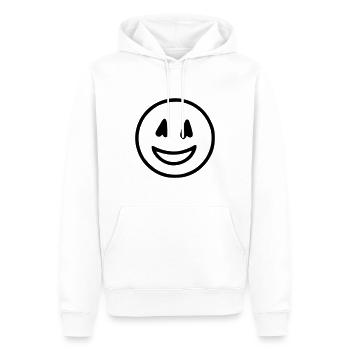 Emoji Skizze glücklich schwarz - Sweat à capuche Premium bio Homme - blanc - Devant - Nico (187cm)