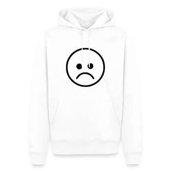 Emoji sketch noir triste - Sweat à capuche Premium bio Homme - blanc - Devant - Nico (187cm)